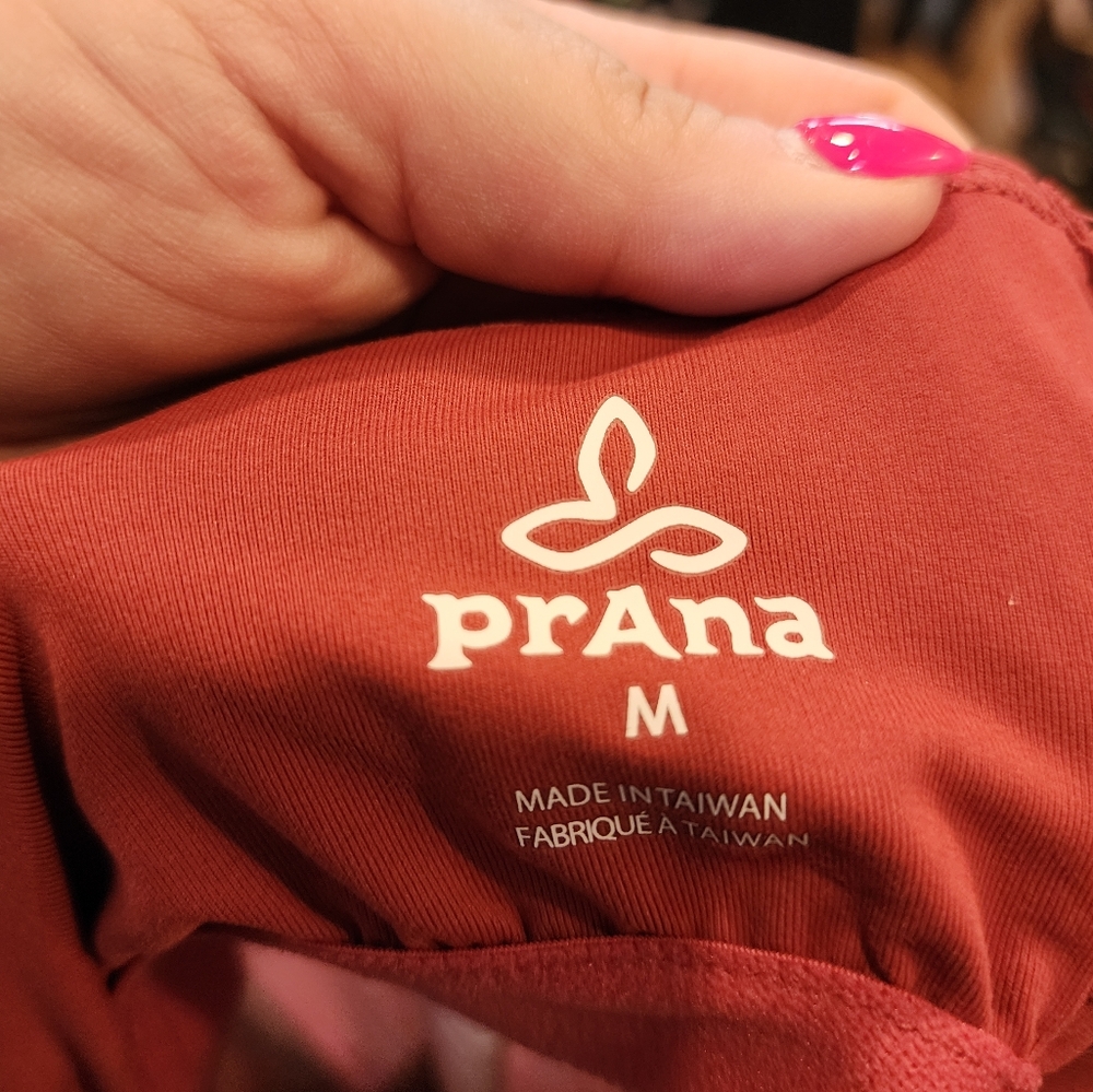 Prana Elixir Racerback Dress Crushed Cran Sumatra Pink Red Built In Bra Medium - Picture 3 of 16